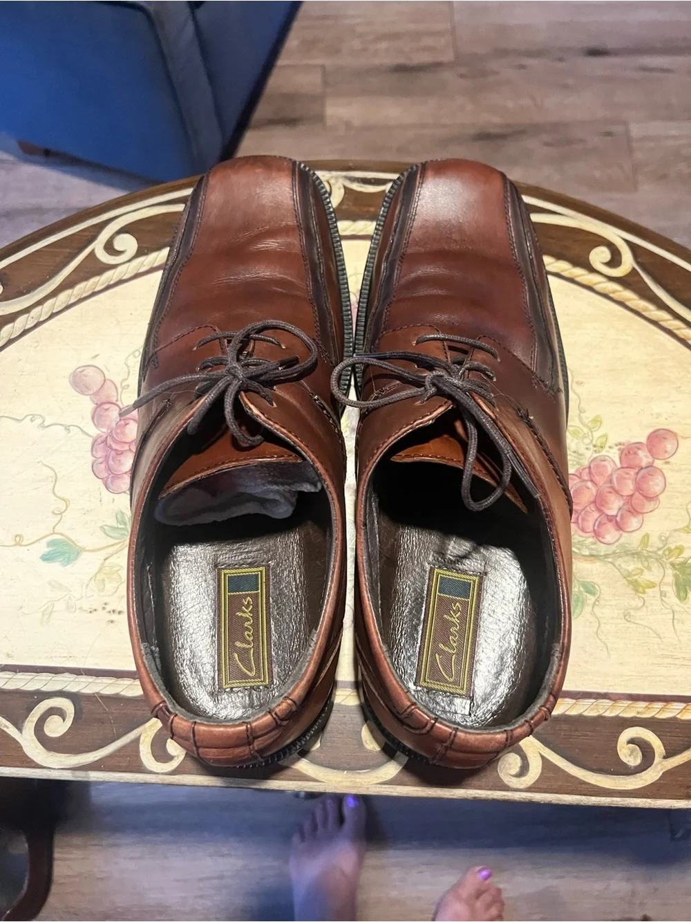 Clarks Men's Brown Leather Derby Oxfords